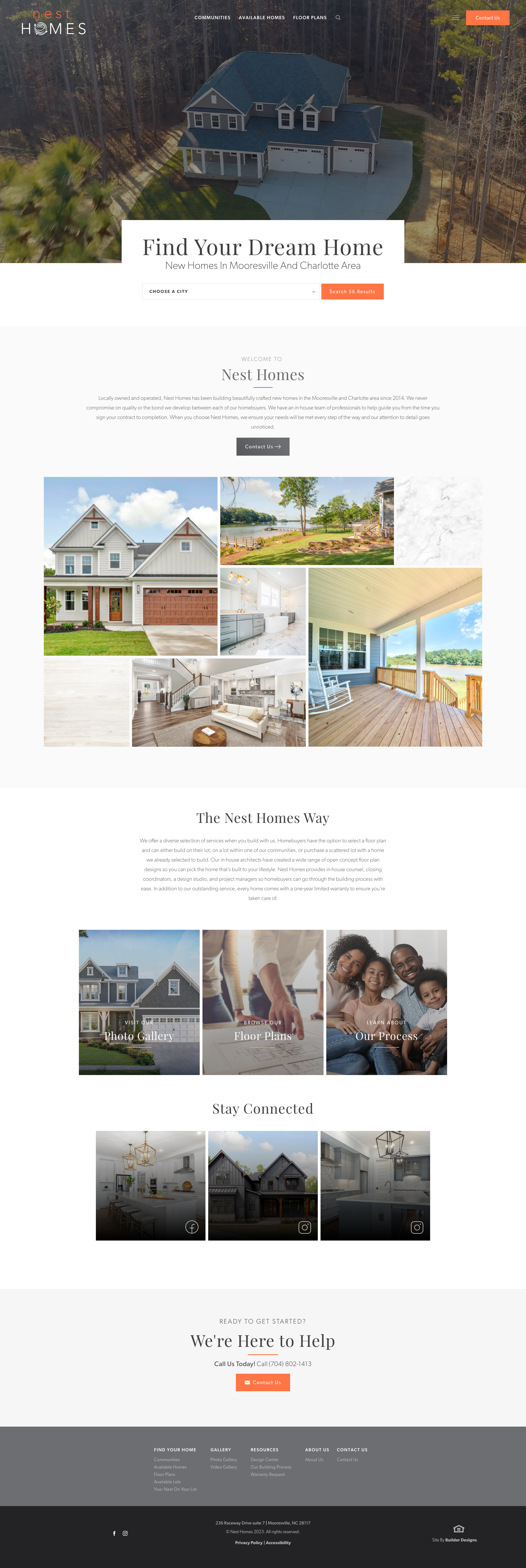 Screenshot of Nest Homes website homepage.